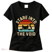 Cute Black Cat Stare Into The Void Women's T-Shirt thumb 0