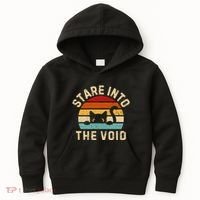 Cute Black Cat Stare Into The Void Kids Hoodie thumb 0