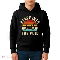 Cute Black Cat Stare Into The Void Kids Hoodie thumb 4