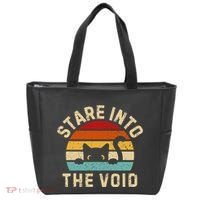 Cute Black Cat Stare Into The Void Tote Bag thumb 0
