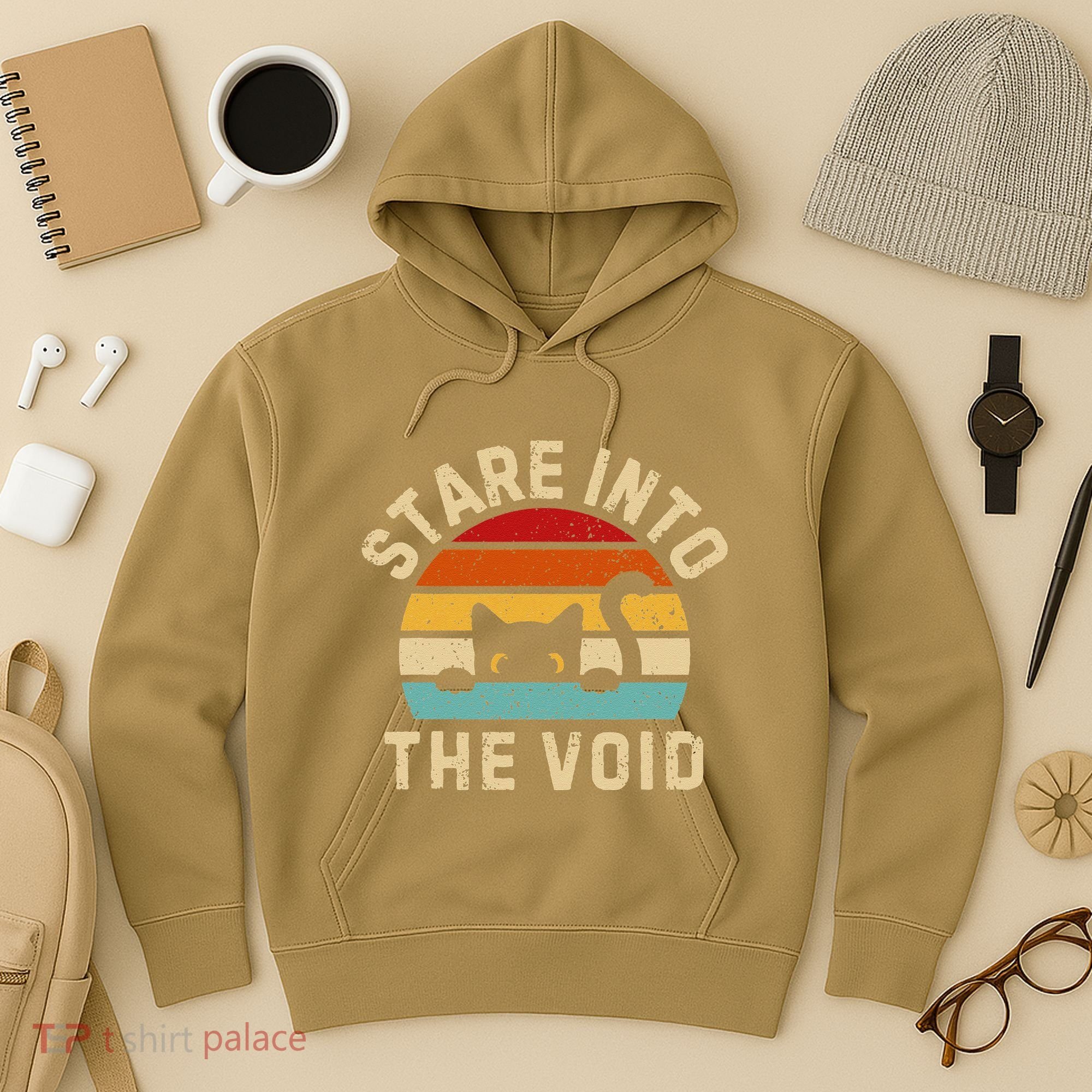Cute Black Cat Stare Into The Void Hoodie