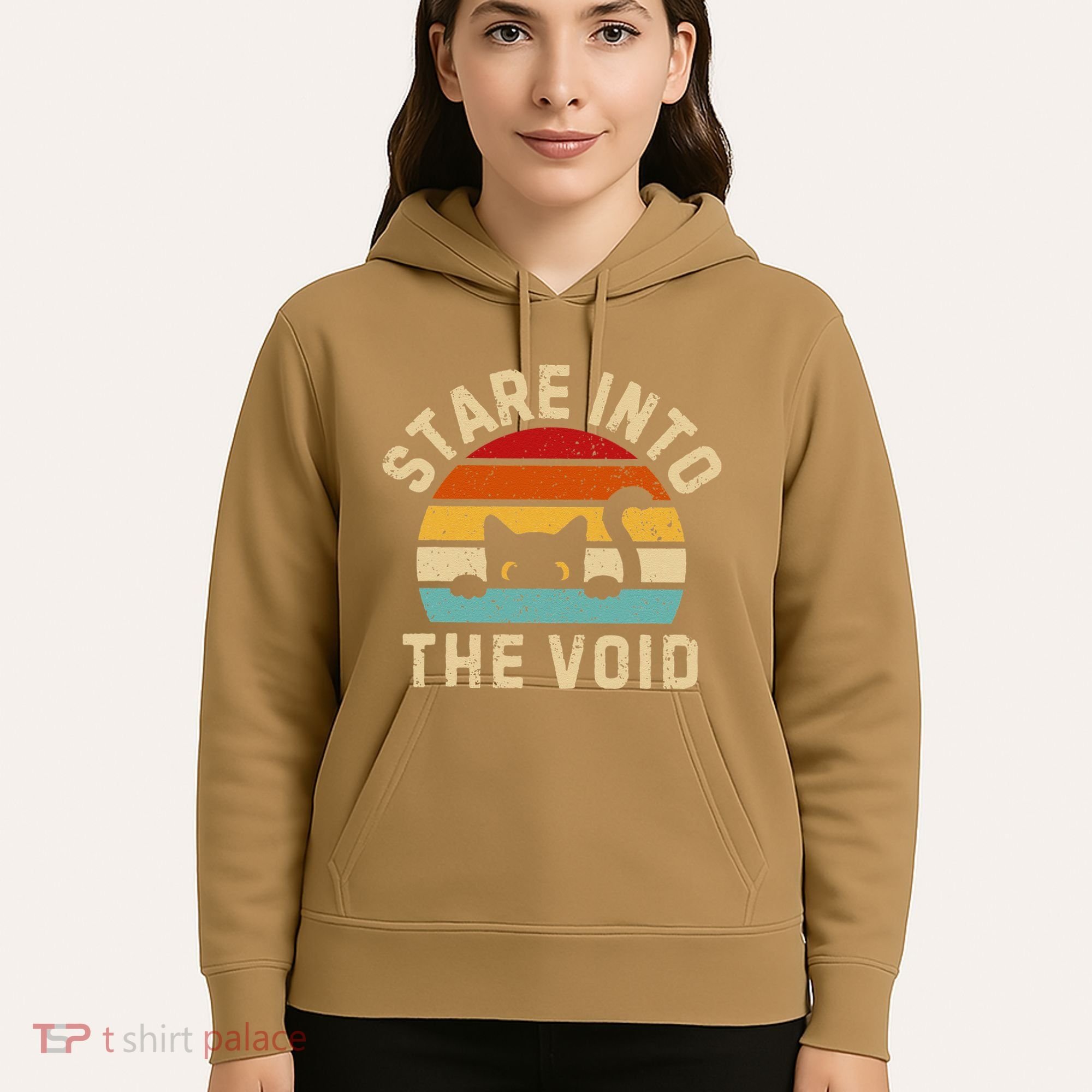 Cute Black Cat Stare Into The Void Hoodie