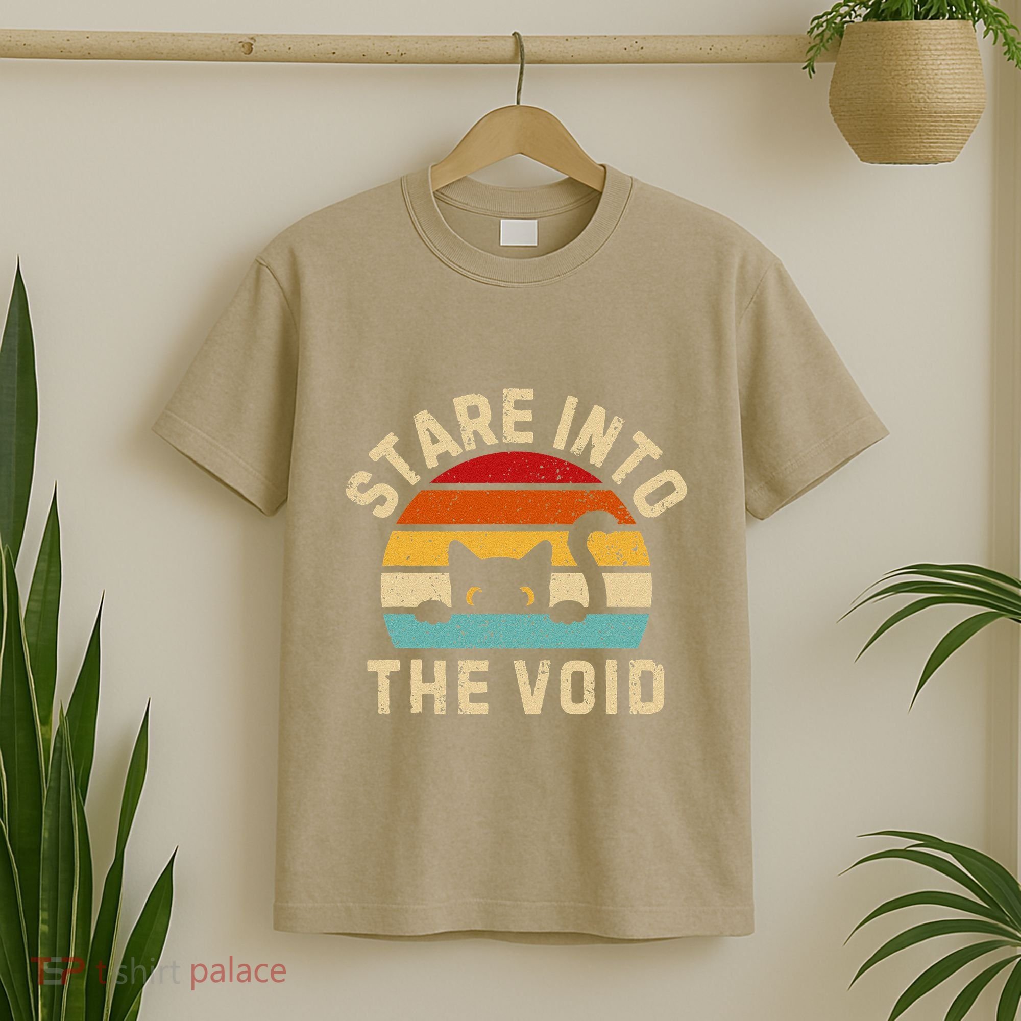 Cute Black Cat Stare Into The Void T-Shirt