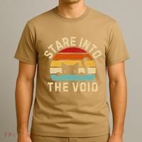 Cute Black Cat Stare Into The Void T-Shirt thumb 3