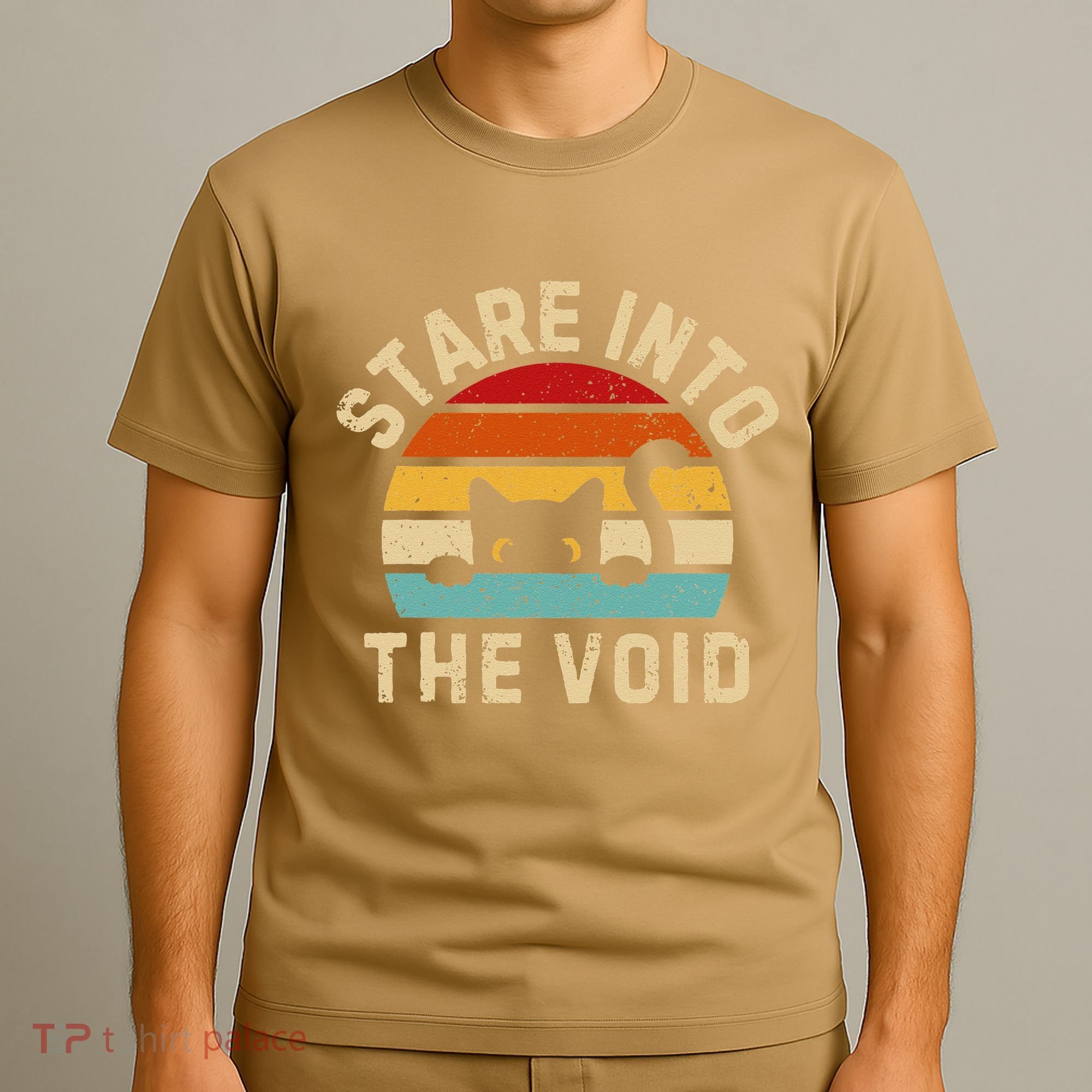 Cute Black Cat Stare Into The Void T-Shirt
