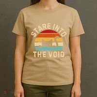 Cute Black Cat Stare Into The Void T-Shirt thumb 4