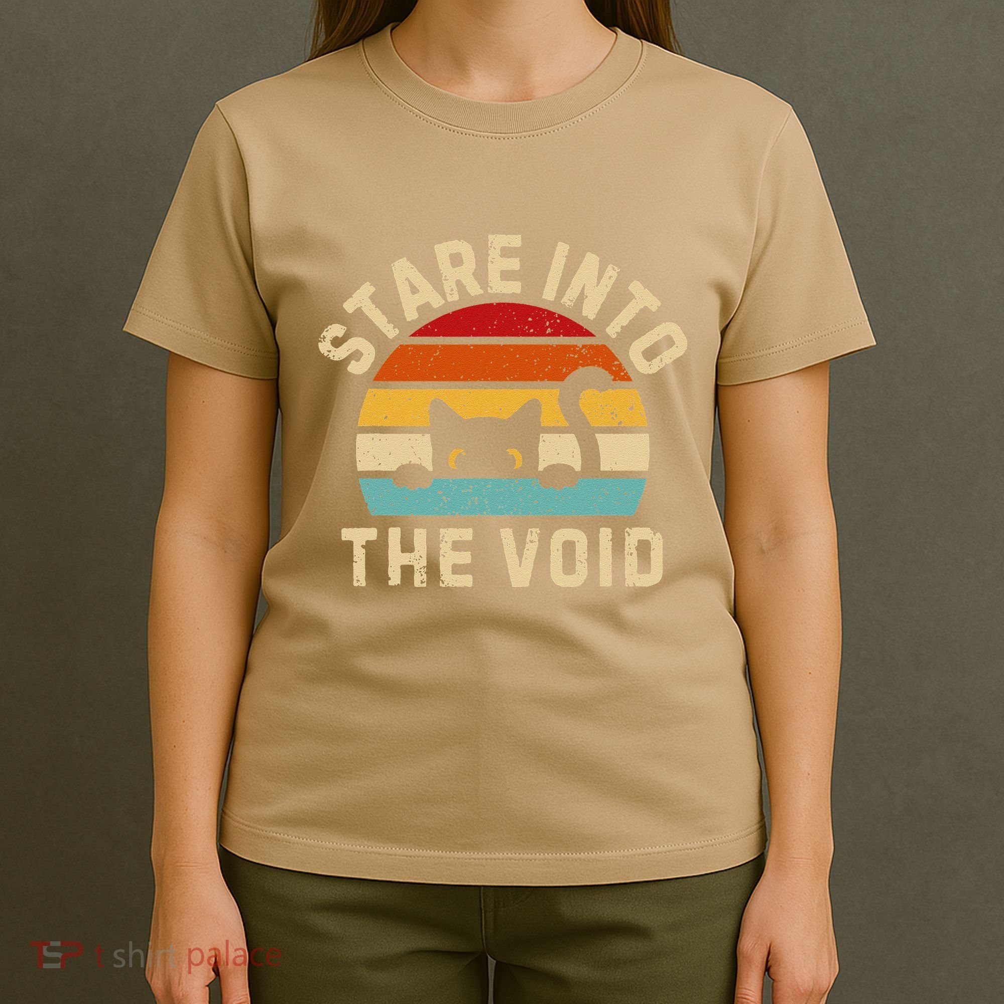 Cute Black Cat Stare Into The Void T-Shirt
