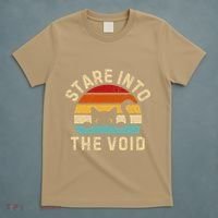 Cute Black Cat Stare Into The Void T-Shirt thumb 5
