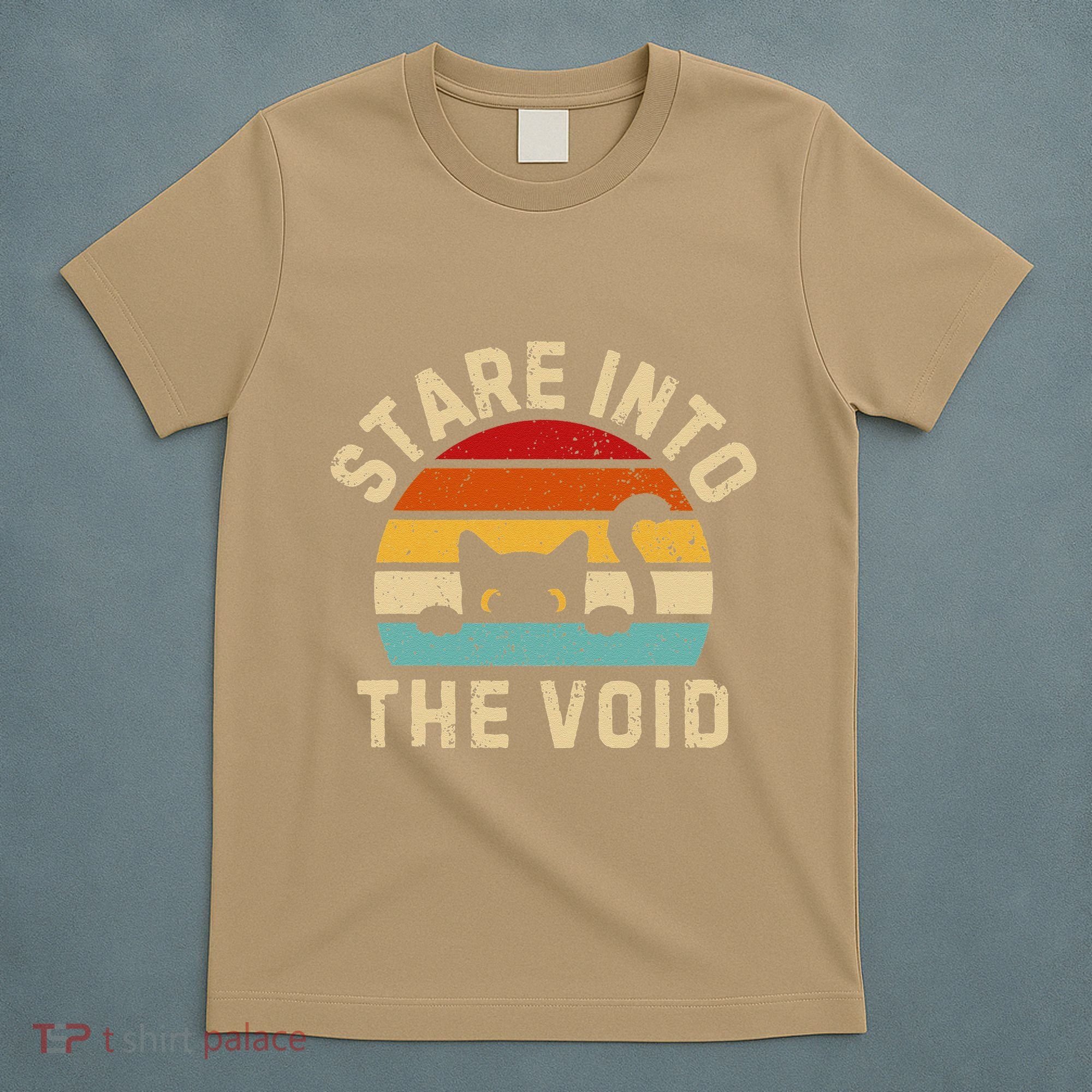 Cute Black Cat Stare Into The Void T-Shirt