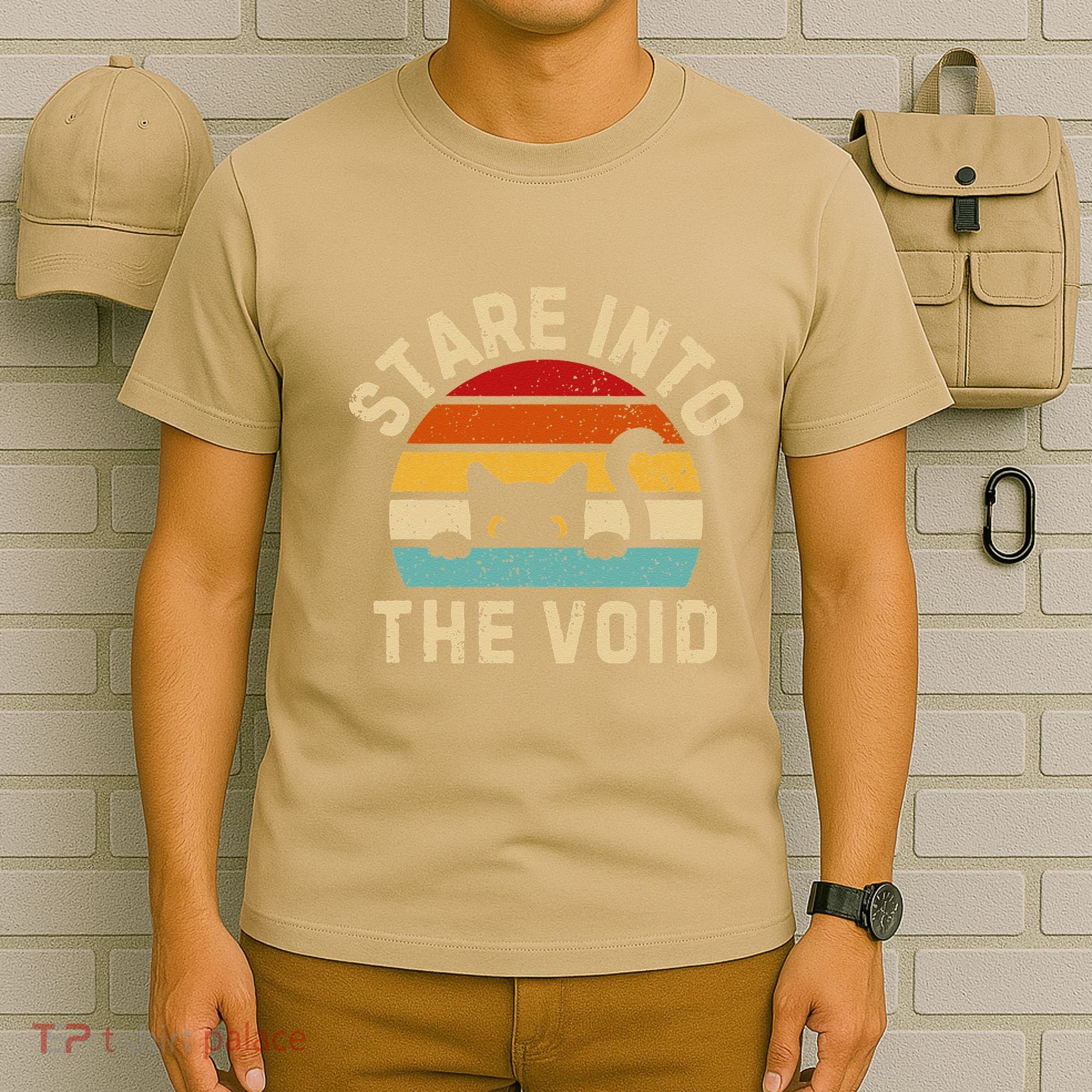 Cute Black Cat Stare Into The Void T-Shirt