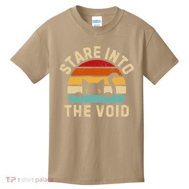 Cute Black Cat Stare Into The Void Kids T-Shirt