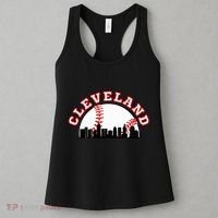 Cleveland Baseball Cleveland Oh Cityscape Cle Skyline Women's Tank Top thumb 3