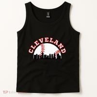 Cleveland Baseball Cleveland Oh Cityscape Cle Skyline Tank Top thumb 2