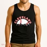 Cleveland Baseball Cleveland Oh Cityscape Cle Skyline Tank Top thumb 3