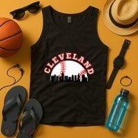 Cleveland Baseball Cleveland Oh Cityscape Cle Skyline Tank Top thumb 4