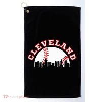 Cleveland Baseball Cleveland Oh Cityscape Cle Skyline Golf Towel thumb 0