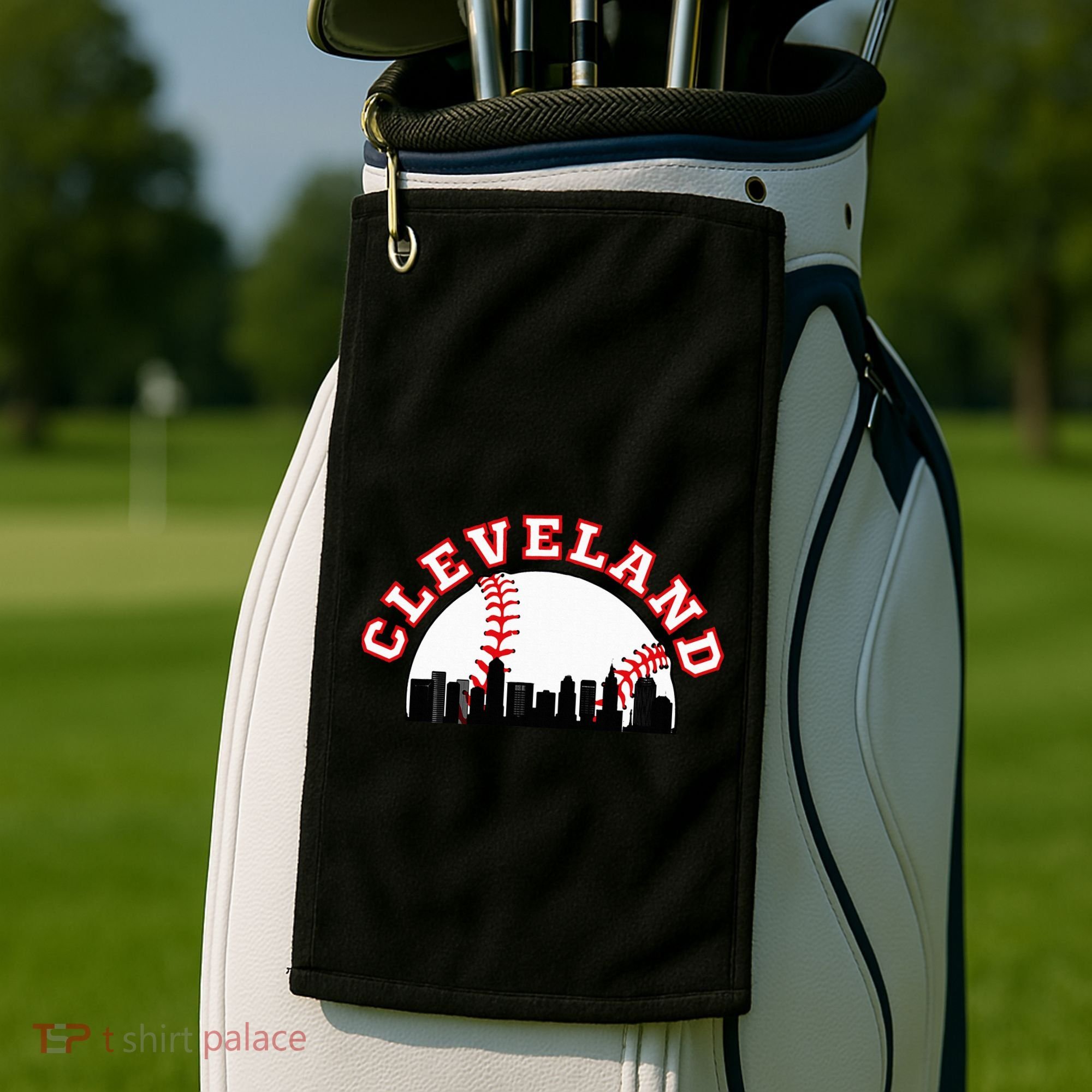 Cleveland Baseball Cleveland Oh Cityscape Cle Skyline Golf Towel