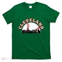 Cleveland Baseball Cleveland Oh Cityscape Cle Skyline T-Shirt thumb 0