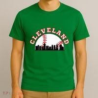 Cleveland Baseball Cleveland Oh Cityscape Cle Skyline T-Shirt thumb 3