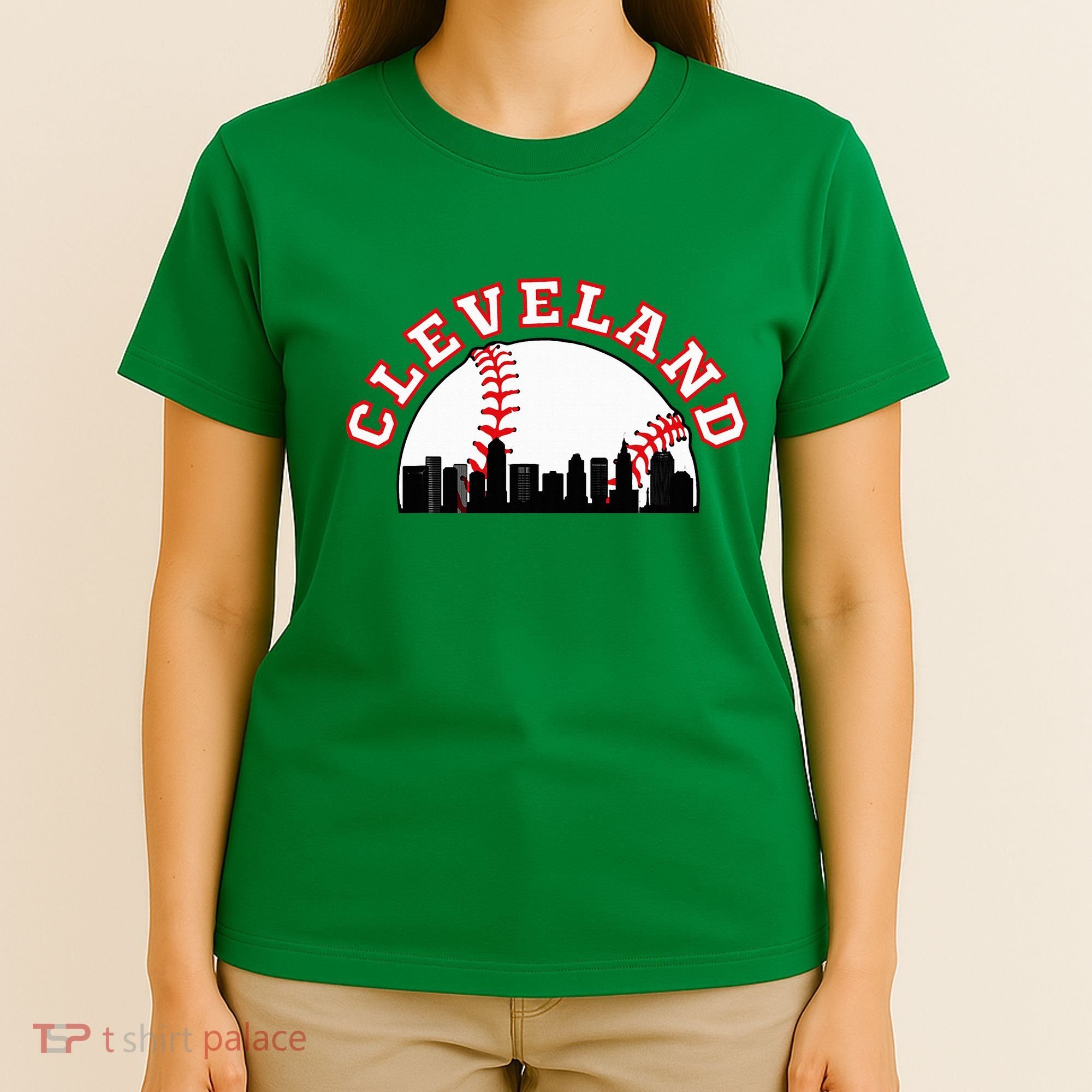 Cleveland Baseball Cleveland Oh Cityscape Cle Skyline T-Shirt