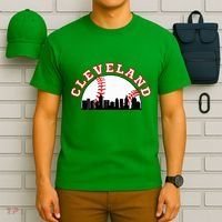 Cleveland Baseball Cleveland Oh Cityscape Cle Skyline T-Shirt thumb 6