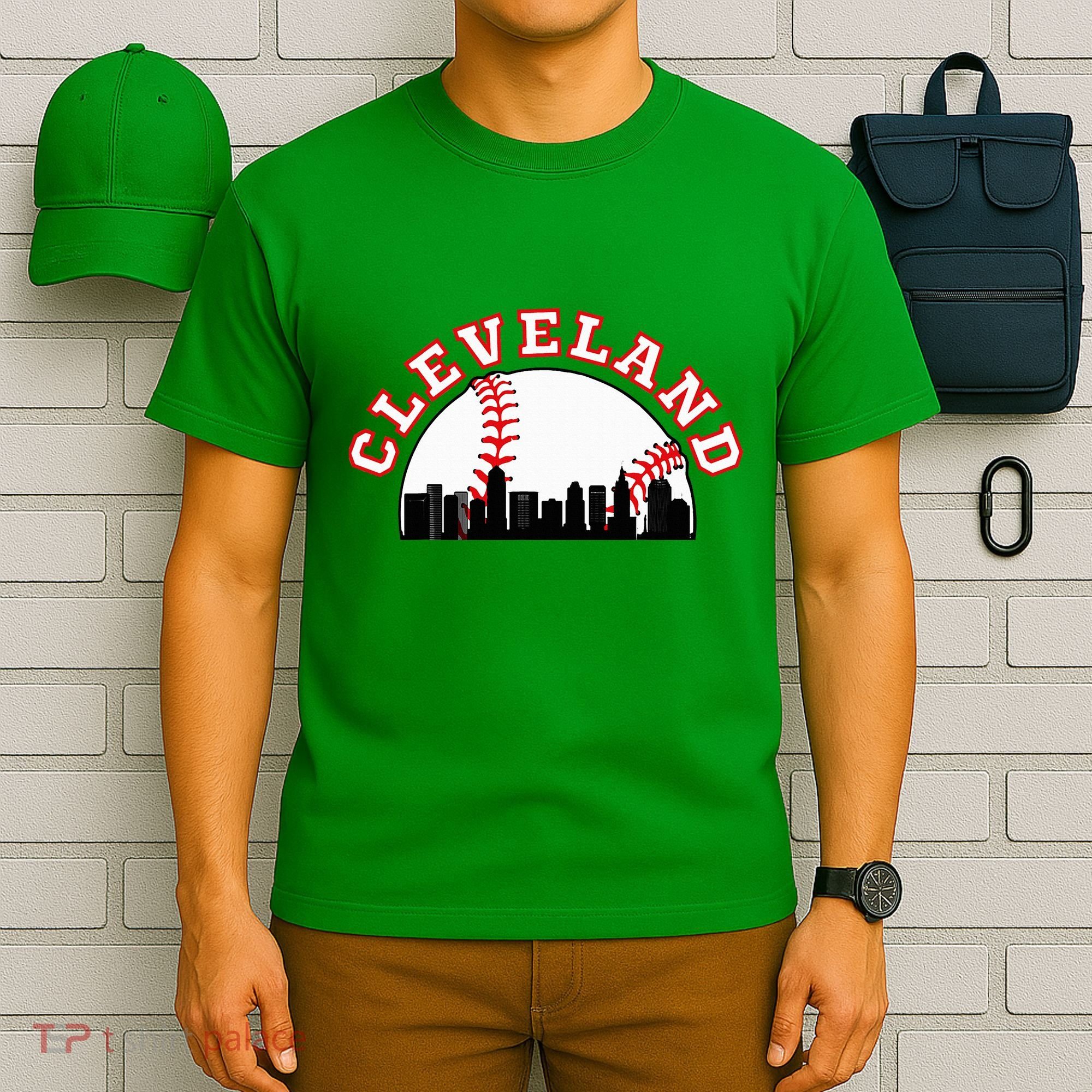 Cleveland Baseball Cleveland Oh Cityscape Cle Skyline T-Shirt