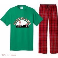 Cleveland Baseball Cleveland Oh Cityscape Cle Skyline Pajama Set thumb 0