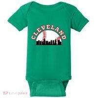 Cleveland Baseball Cleveland Oh Cityscape Cle Skyline Baby Bodysuit thumb 0