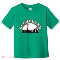 Cleveland Baseball Cleveland Oh Cityscape Cle Skyline Toddler T-Shirt thumb 0