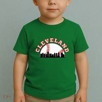 Cleveland Baseball Cleveland Oh Cityscape Cle Skyline Toddler T-Shirt thumb 2