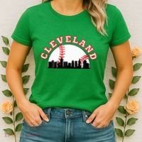 Cleveland Baseball Cleveland Oh Cityscape Cle Skyline Women's T-Shirt thumb 2