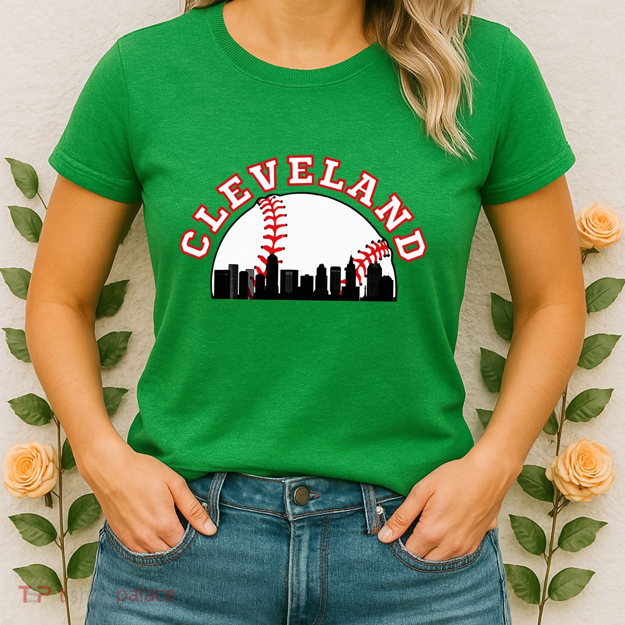 Cleveland Baseball Cleveland Oh Cityscape Cle Skyline Women's T-Shirt
