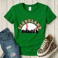 Cleveland Baseball Cleveland Oh Cityscape Cle Skyline Women's T-Shirt thumb 3