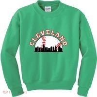 Cleveland Baseball Cleveland Oh Cityscape Cle Skyline Kids Sweatshirt thumb 0