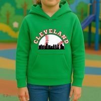 Cleveland Baseball Cleveland Oh Cityscape Cle Skyline Kids Hoodie thumb 3