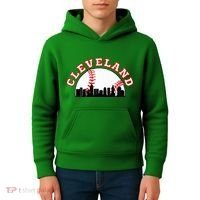 Cleveland Baseball Cleveland Oh Cityscape Cle Skyline Kids Hoodie thumb 4