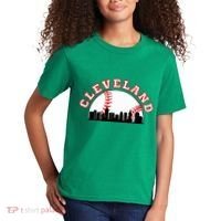 Cleveland Baseball Cleveland Oh Cityscape Cle Skyline Kids T-Shirt thumb 2