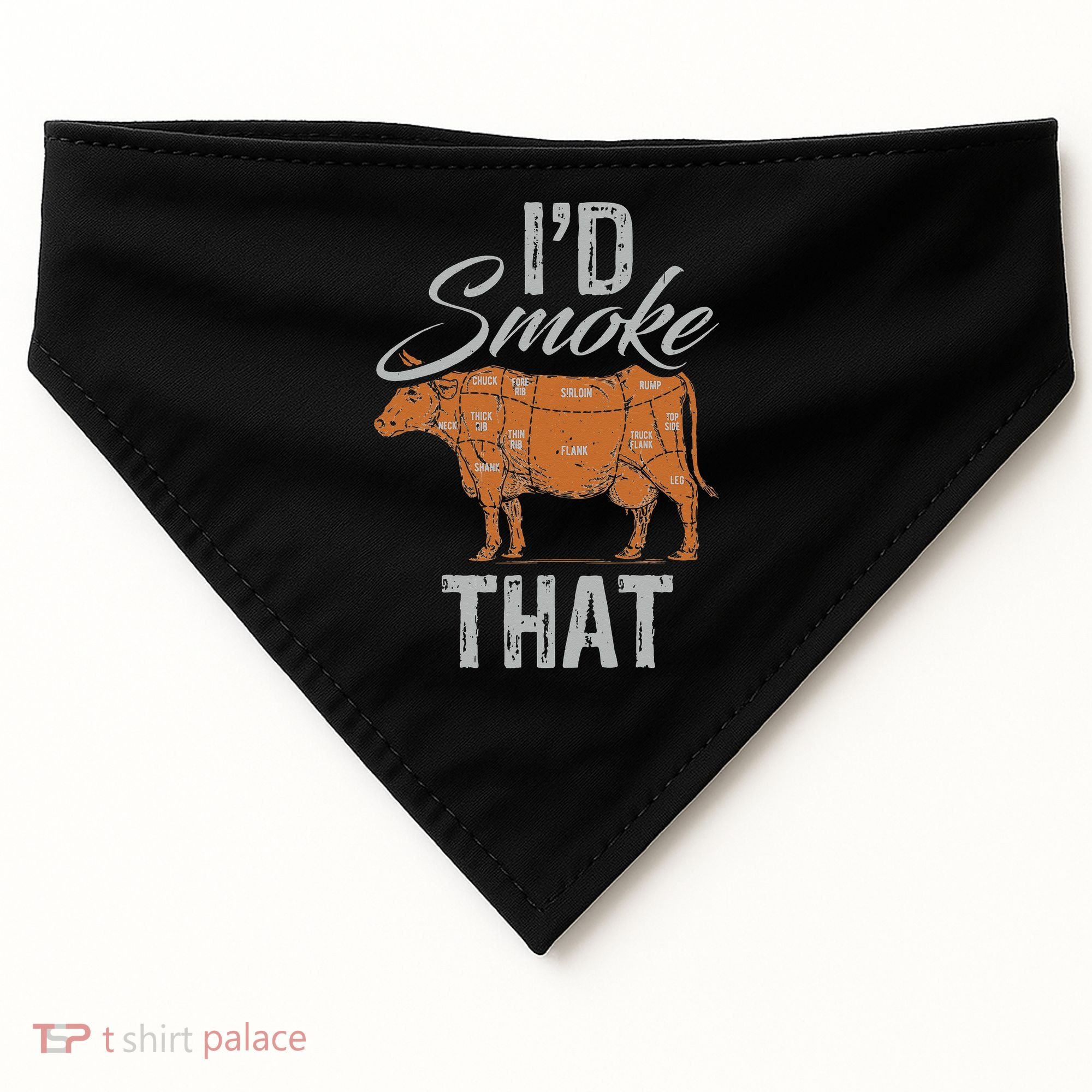 Chef Butcher Cook BBQ Cow Beef Funny Sayings Meat Lover Fan USA-Made Doggie Bandana