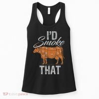 Chef Butcher Cook BBQ Cow Beef Funny Sayings Meat Lover Fan Women's Tank Top thumb 0