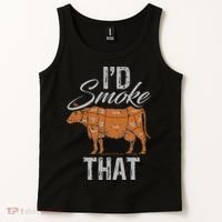 Chef Butcher Cook BBQ Cow Beef Funny Sayings Meat Lover Fan Tank Top thumb 2
