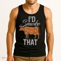 Chef Butcher Cook BBQ Cow Beef Funny Sayings Meat Lover Fan Tank Top thumb 3