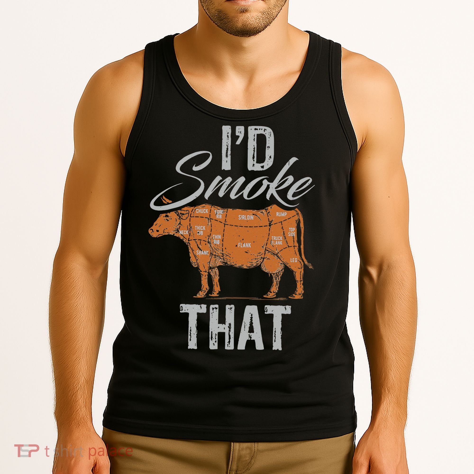 Chef Butcher Cook BBQ Cow Beef Funny Sayings Meat Lover Fan Tank Top