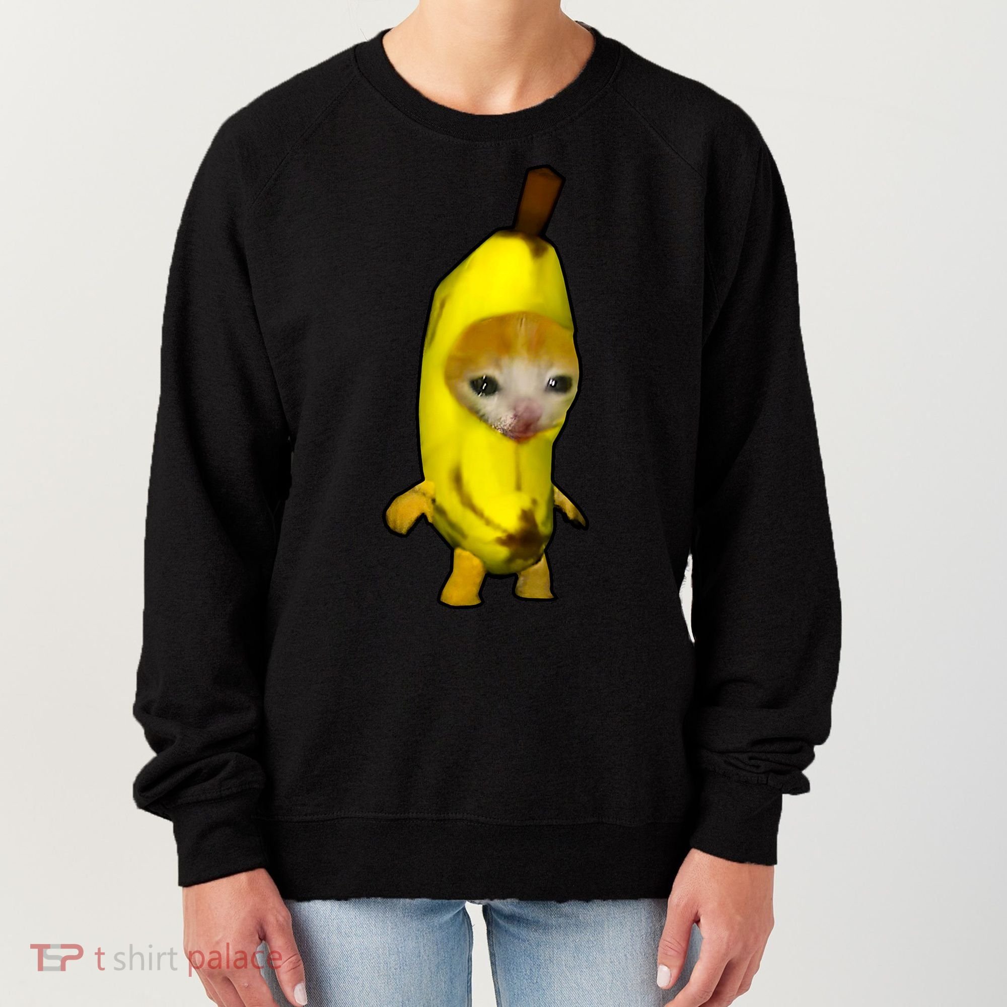 Cute Banana Cat Happy Bananacat Meme Kitty Cat Lovers Meme Women's Sweatshirt
