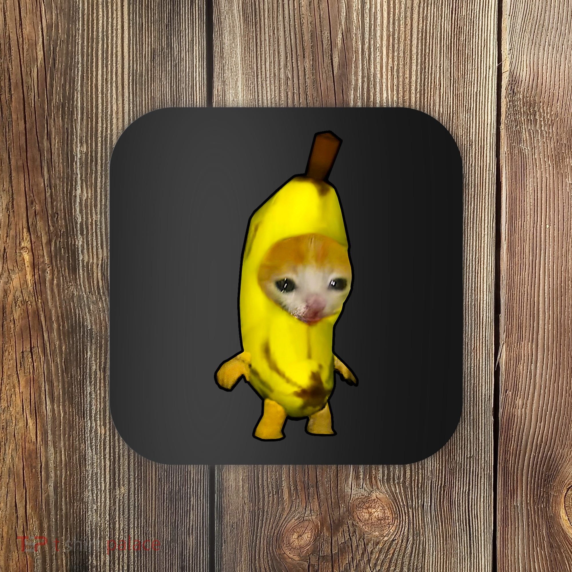 Cute Banana Cat Happy Bananacat Meme Kitty Cat Lovers Meme Coaster
