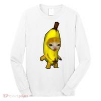 Cute Banana Cat Happy Bananacat Meme Kitty Cat Lovers Meme Long Sleeve Shirt thumb 0