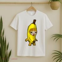 Cute Banana Cat Happy Bananacat Meme Kitty Cat Lovers Meme T-Shirt thumb 2