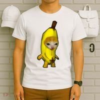 Cute Banana Cat Happy Bananacat Meme Kitty Cat Lovers Meme T-Shirt thumb 6