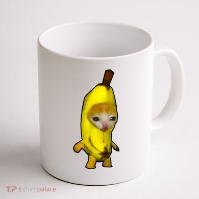 Cute Banana Cat Happy Bananacat Meme Kitty Cat Lovers Meme Coffee Mug back