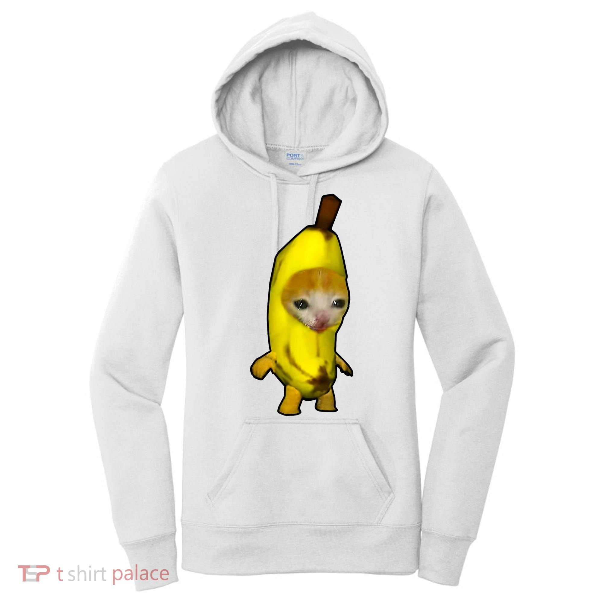 Cute Banana Cat Happy Bananacat Meme Kitty Cat Lovers Meme Women's Hoodie