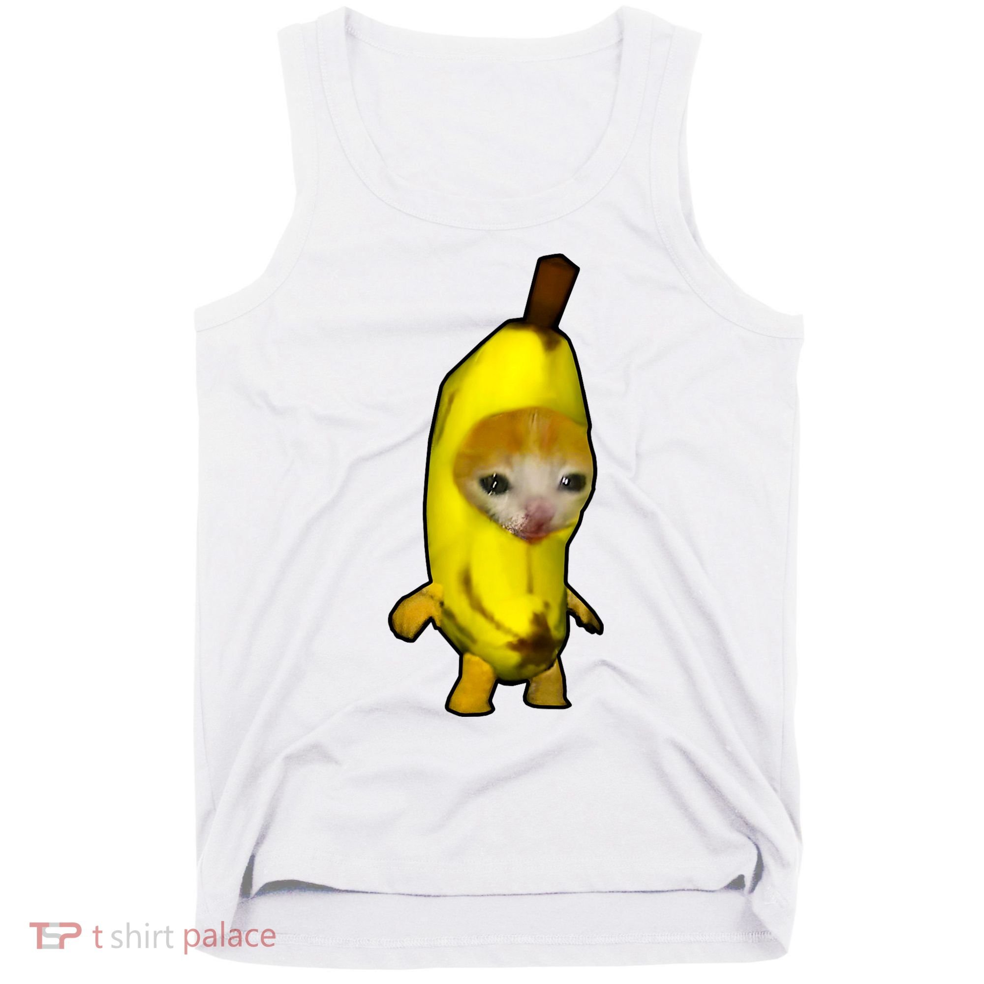 Cute Banana Cat Happy Bananacat Meme Kitty Cat Lovers Meme Tank Top